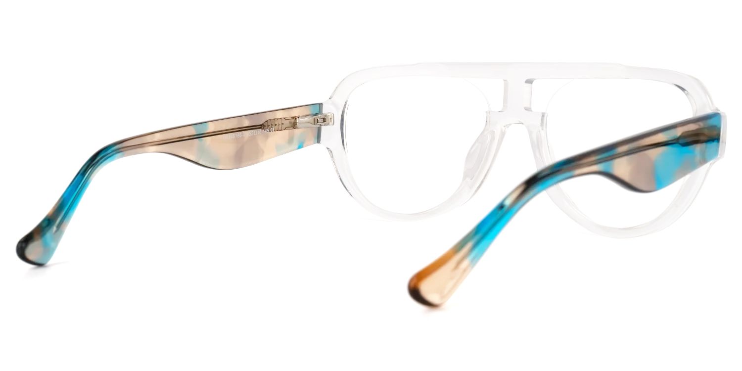 Adnan - Aviator Crystal Eyeglasses by Vooglam - Side View