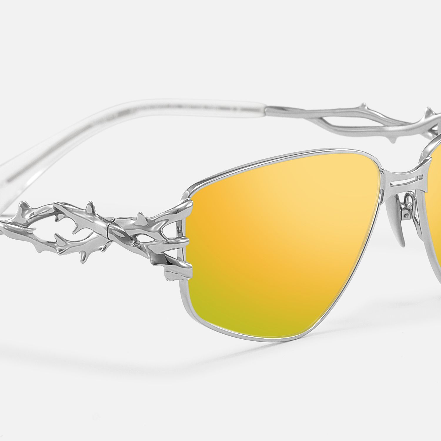 Spine - Silver Spine Deco Yellow Mirrored Shades | Vooglam Design Details