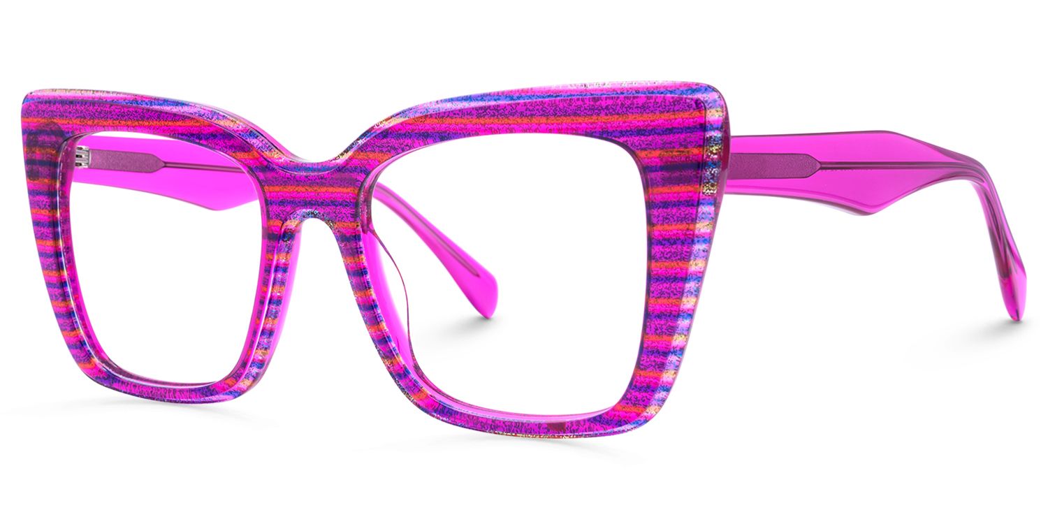 Kaipo - Square Purple Eyeglasses | Vooglam Front View