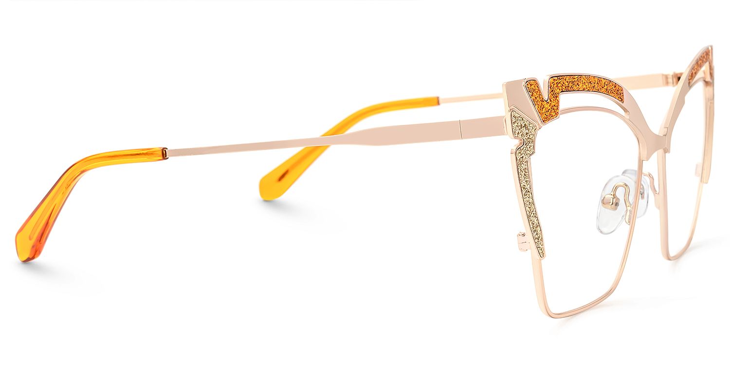 Haizlee - Cat Eye Orange Eyeglasses | Vooglam 4