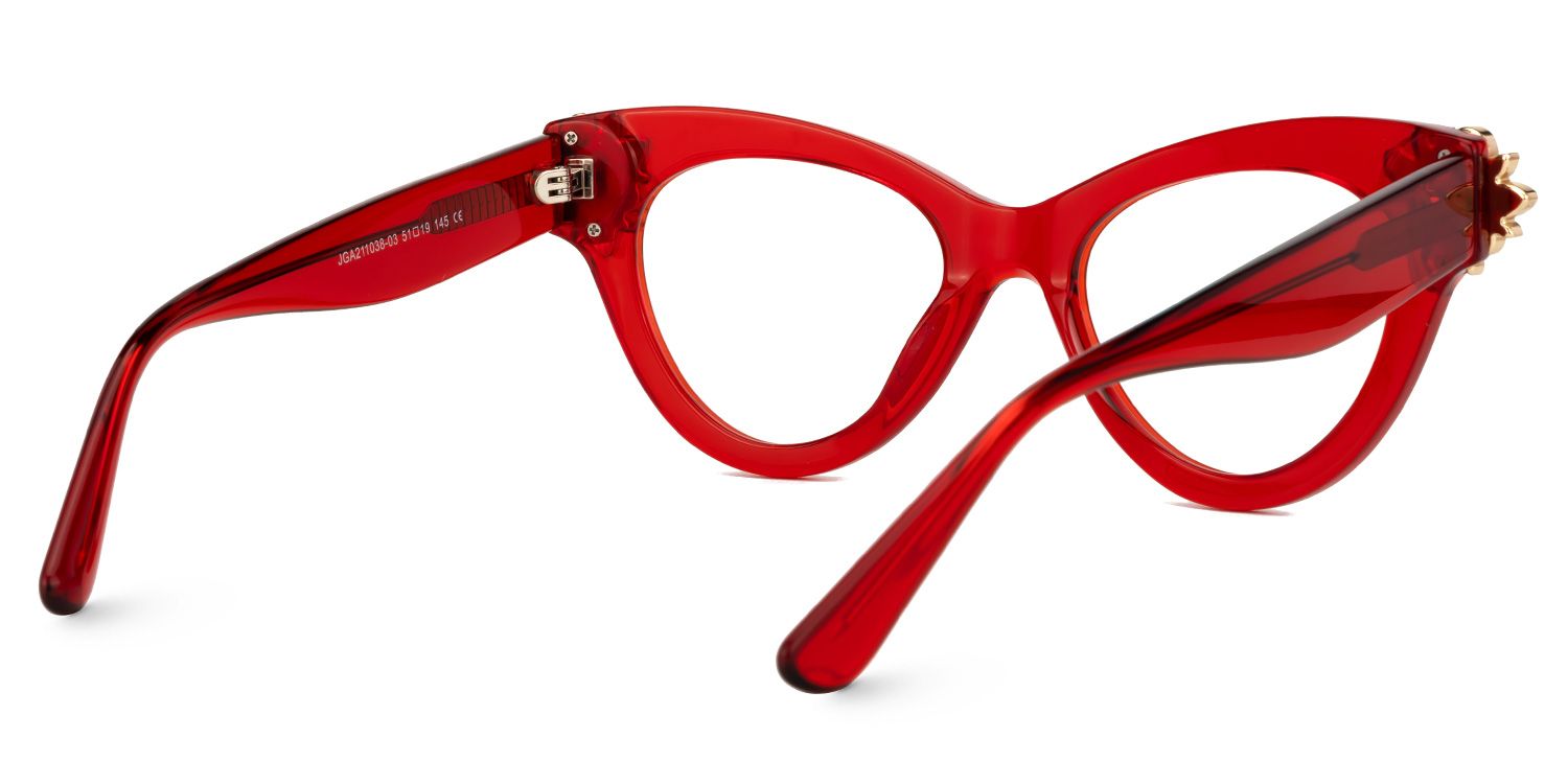 Farai - Cat Eye Red Eyeglasses | Vooglam Side View