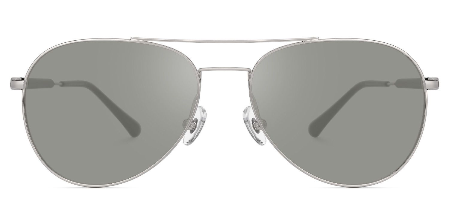 Fahd - Aviator Silver Sunglasses | Vooglam Angle View