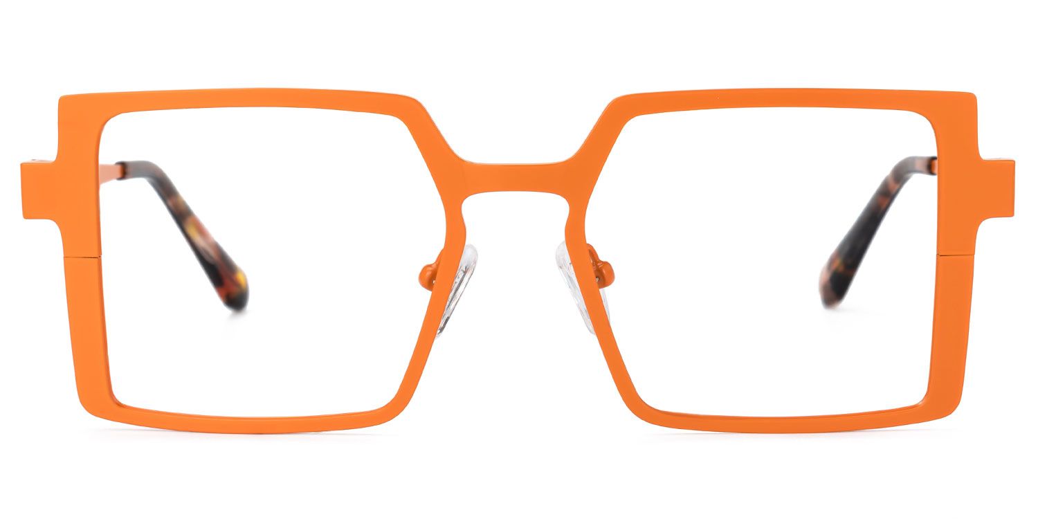 Elowen - Rectangle Orange Eyeglasses by Vooglam - Angle View