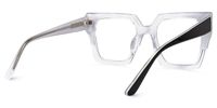 Darius - Square Black/White Eyeglasses | Vooglam Side View
