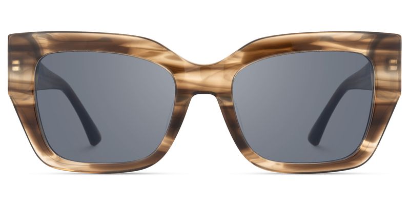 Sable - Square Brown Sunglasses | Vooglam