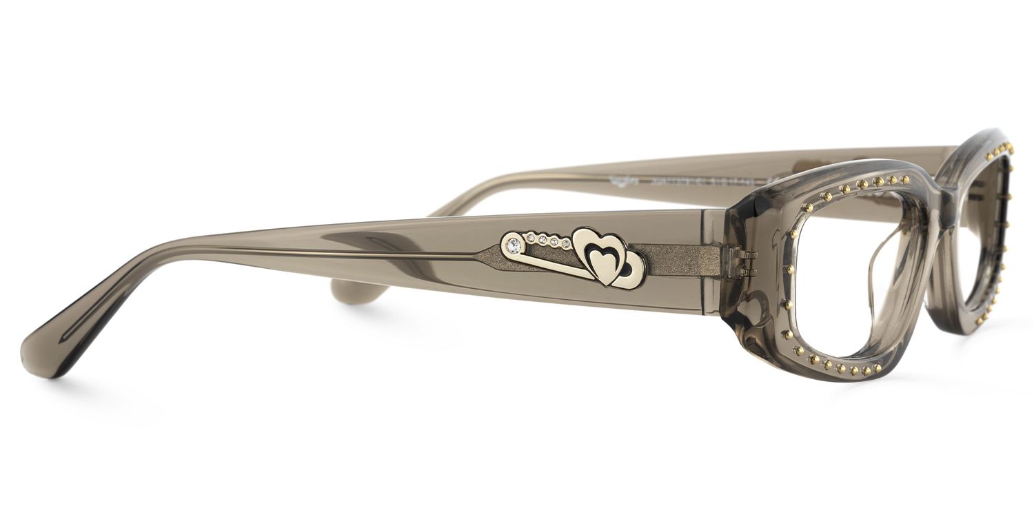 Quentin - Rectangle Grey Eyeglasses | Vooglam 4
