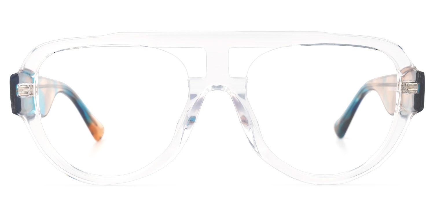 Adnan - Aviator Crystal Eyeglasses by Vooglam - Angle View