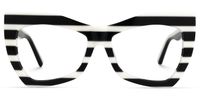 Payne - Geometric Black/White Eyeglasses | Vooglam Angle View