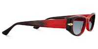 Erica - Rectangle Red Sunglasses - 4