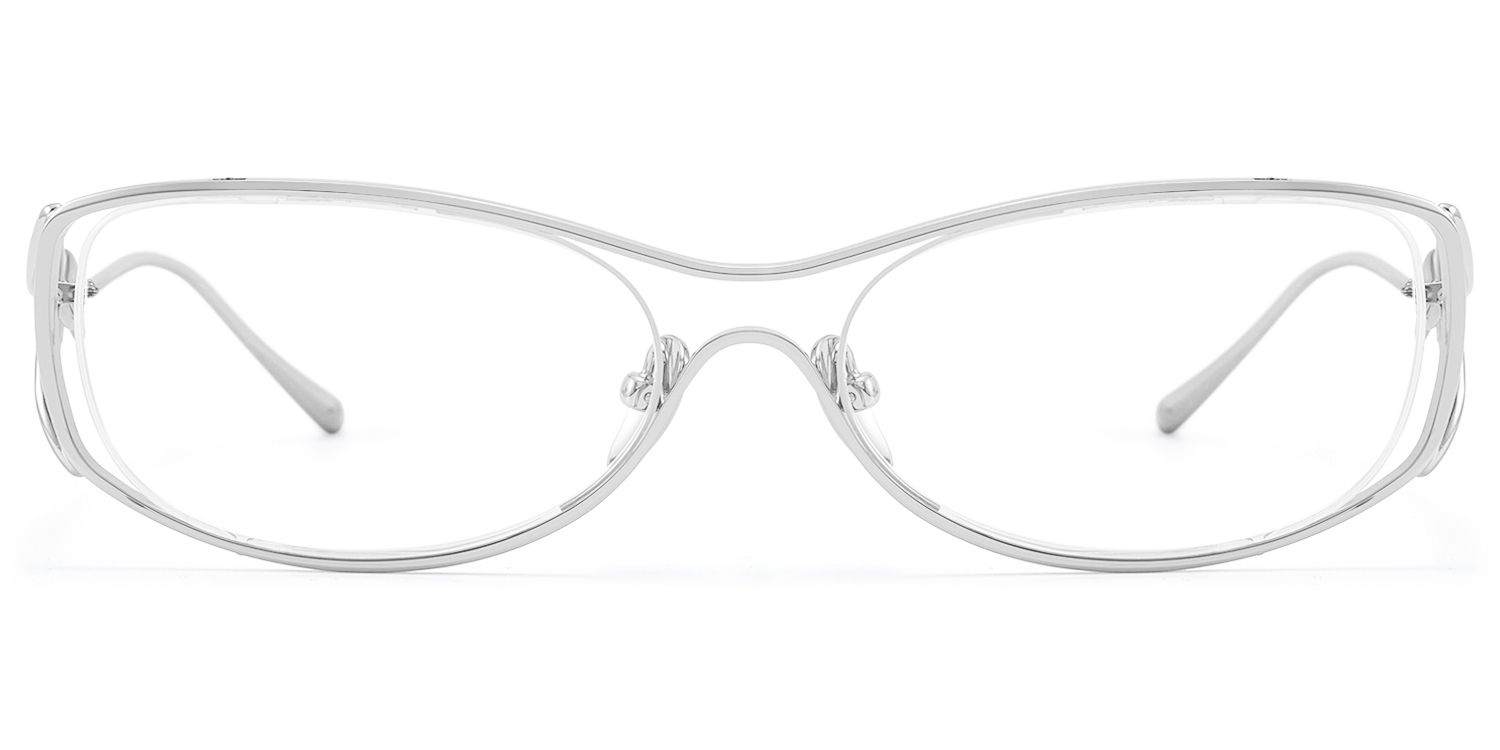 Frame Size of Okinawa - Silver Glasses with Double Wire Temple | Vooglam