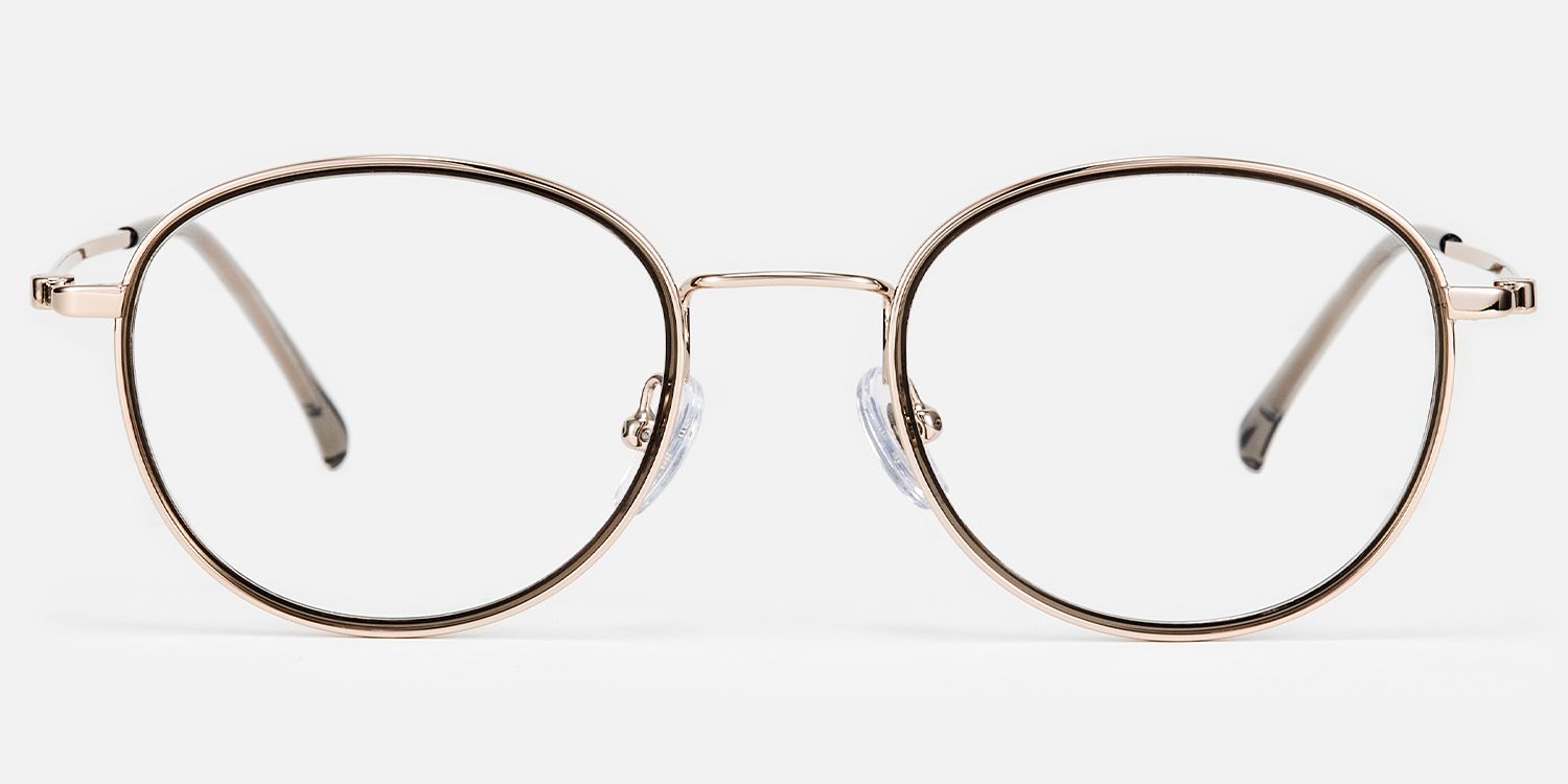 Harlow - Oval Gray Eyeglasses | Vooglam Angle View