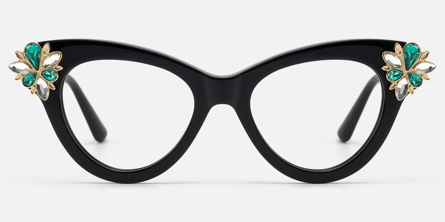Farai - Cat Eye Black Eyeglasses | Vooglam Angle View