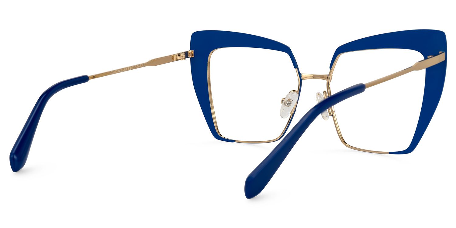 Afrim - Square Blue Eyeglasses by Vooglam - Side View