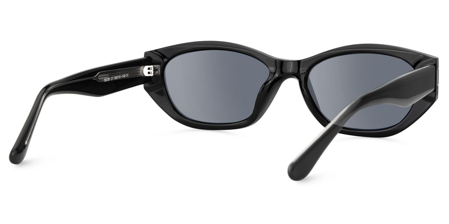 Reign - Geometric Black Sunglasses | Vooglam Side View