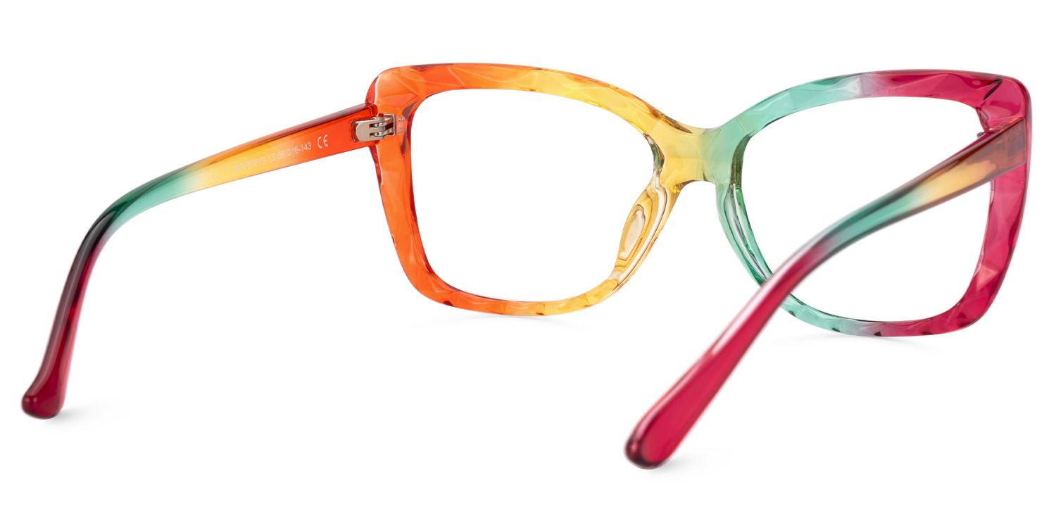 Letitia - Rectangle Multicolor Eyeglasses | Vooglam Side View