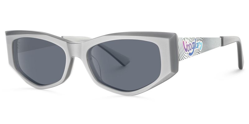Tahiya - Geometric Grey Sunglasses | Vooglam