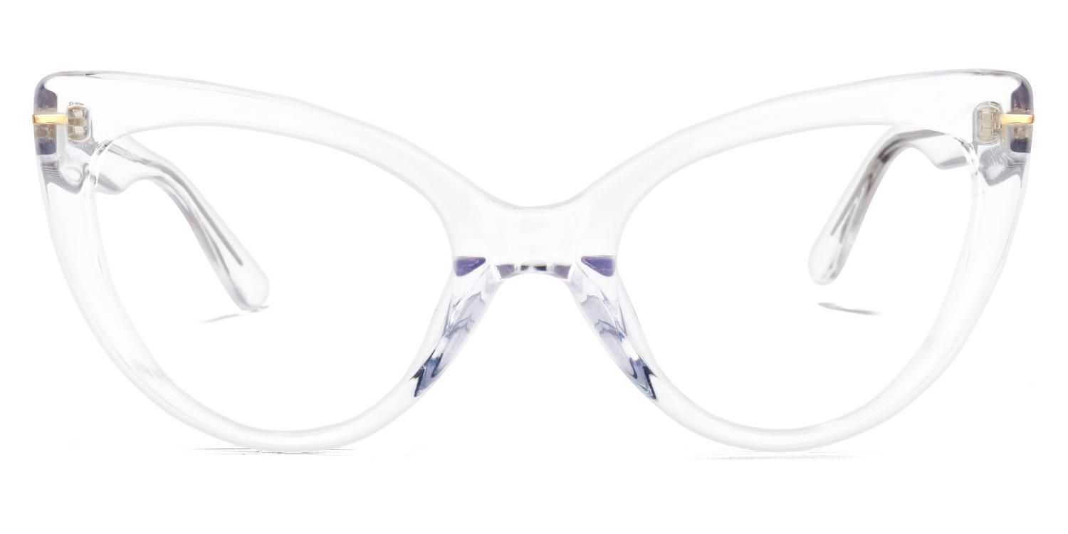 Veromca - Cat Eye Crystal Clear Eyeglasses | Vooglam Angle View