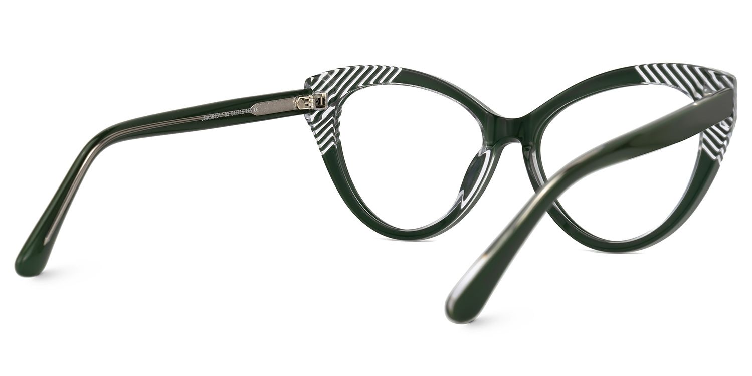 Danail - Cat Eye Green Eyeglasses | Vooglam Side View
