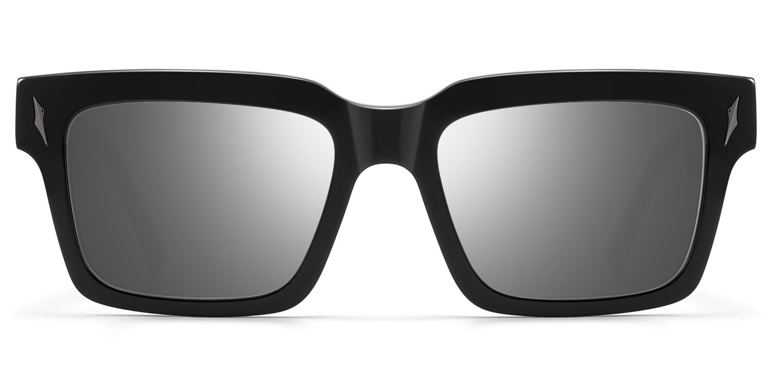 Frame Size of Razor - Dark Rimmed Mirror Sunglasses | Vooglam