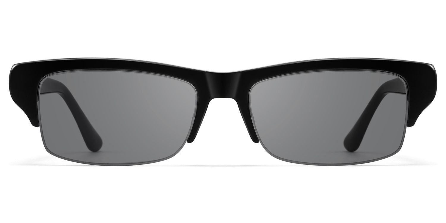 Kairo - Black Semi Rimless Sunglasses | Vooglam Product Details 1