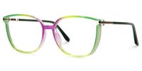 Kinfe - Square Green/Purple Eyeglasses | Vooglam Front View