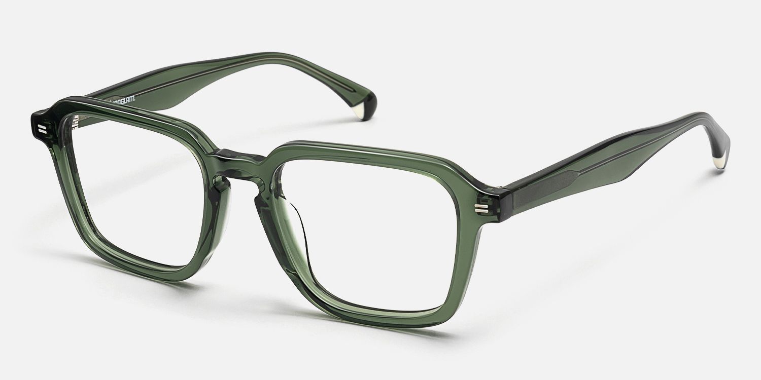 Maven - Square Green Eyeglasses | Vooglam Front View