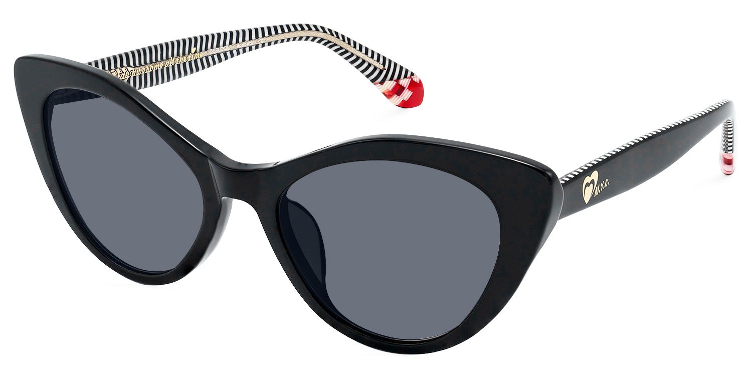 Naira - Cat Eye Black Prescription Sunglasses | Vooglam Front View