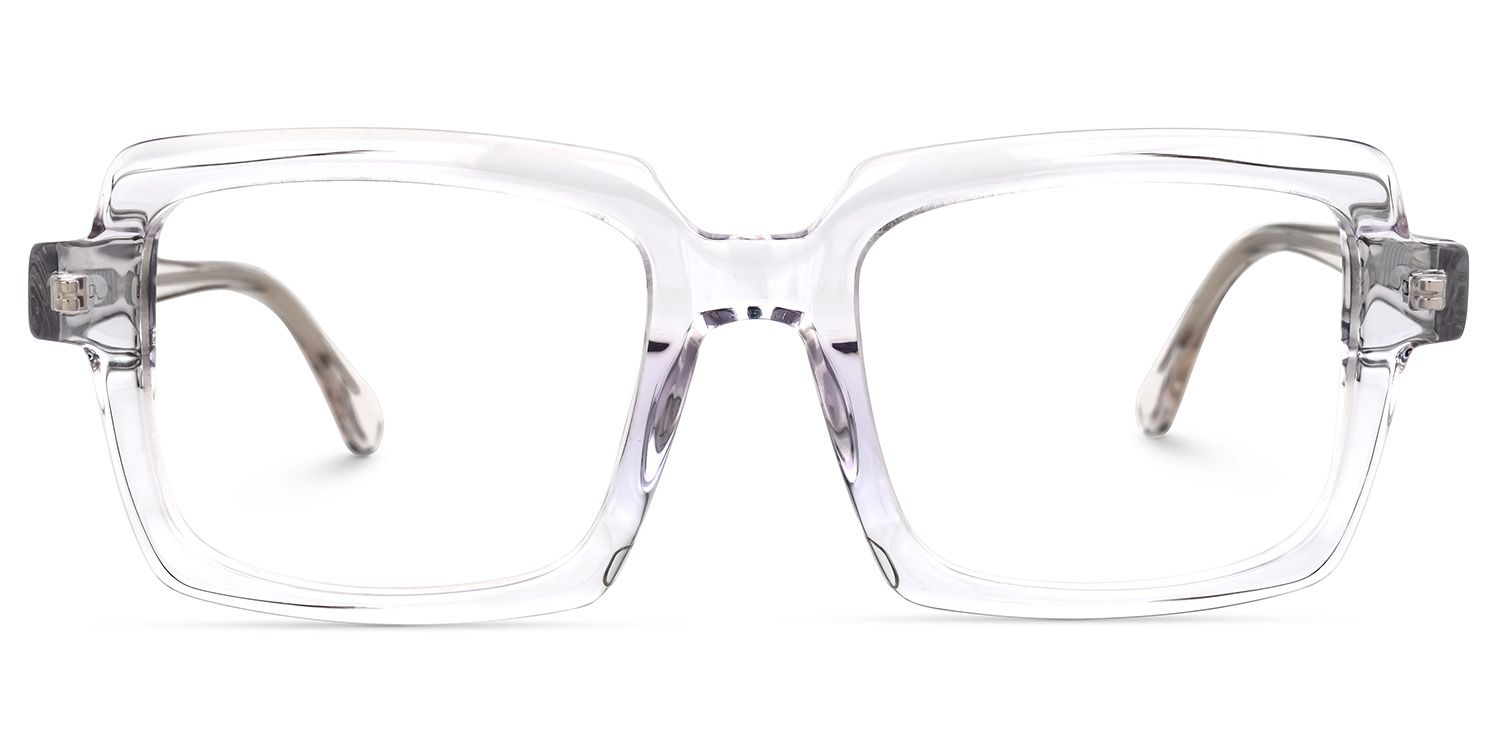 Eladio - Rectangle Crystal Eyeglasses | Vooglam Angle View