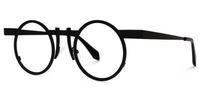 Adkins - Round Black Eyeglasses | Vooglam Front View