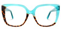 Absolom - Square Blue/Tortoise Two-tone Eyeglasses | Vooglam Angle View