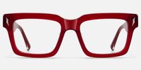 Razor - Rectangle Red Eyeglasses | Vooglam Angle View