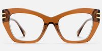 Manon - Cat Eye Brown Eyeglasses | Vooglam Angle View