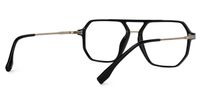 Ebenezer - Aviator Black Eyeglasses | Vooglam Side View