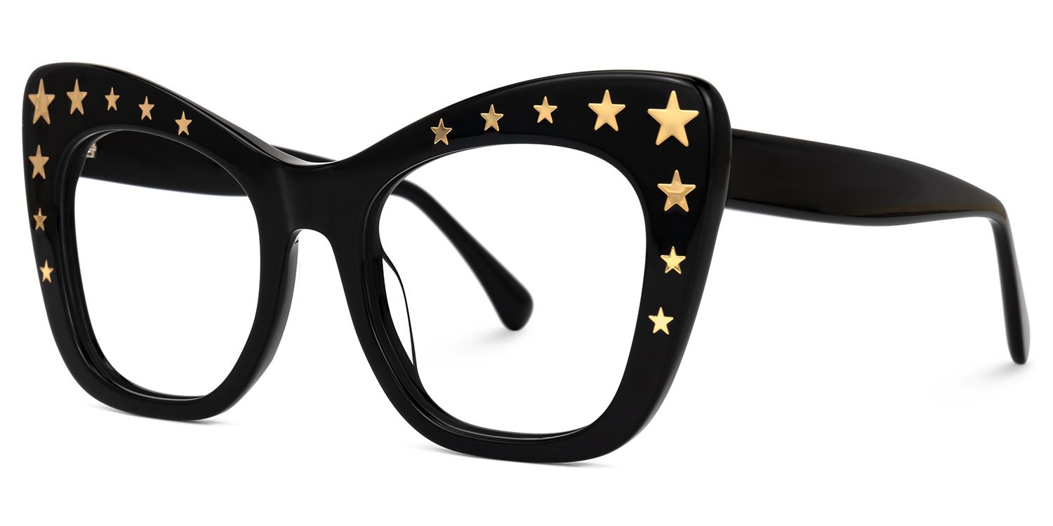 Adoracion - Butterfly Black Eyeglasses | Vooglam Front View