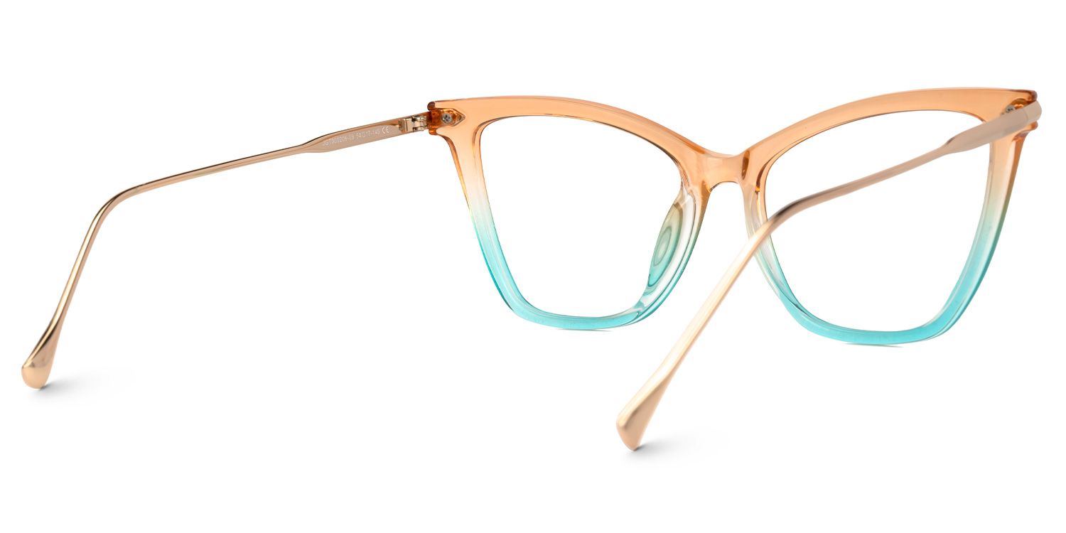 Hilary - Butterfly Orange/Blue Eyeglasses | Vooglam Side View