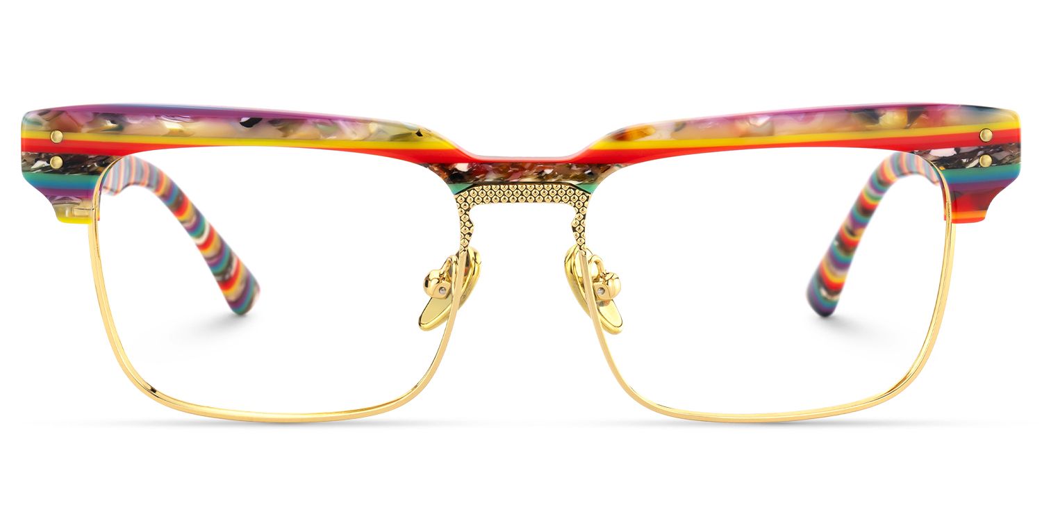 Paley - Browline Multicolor Eyeglasses | Vooglam Angle View