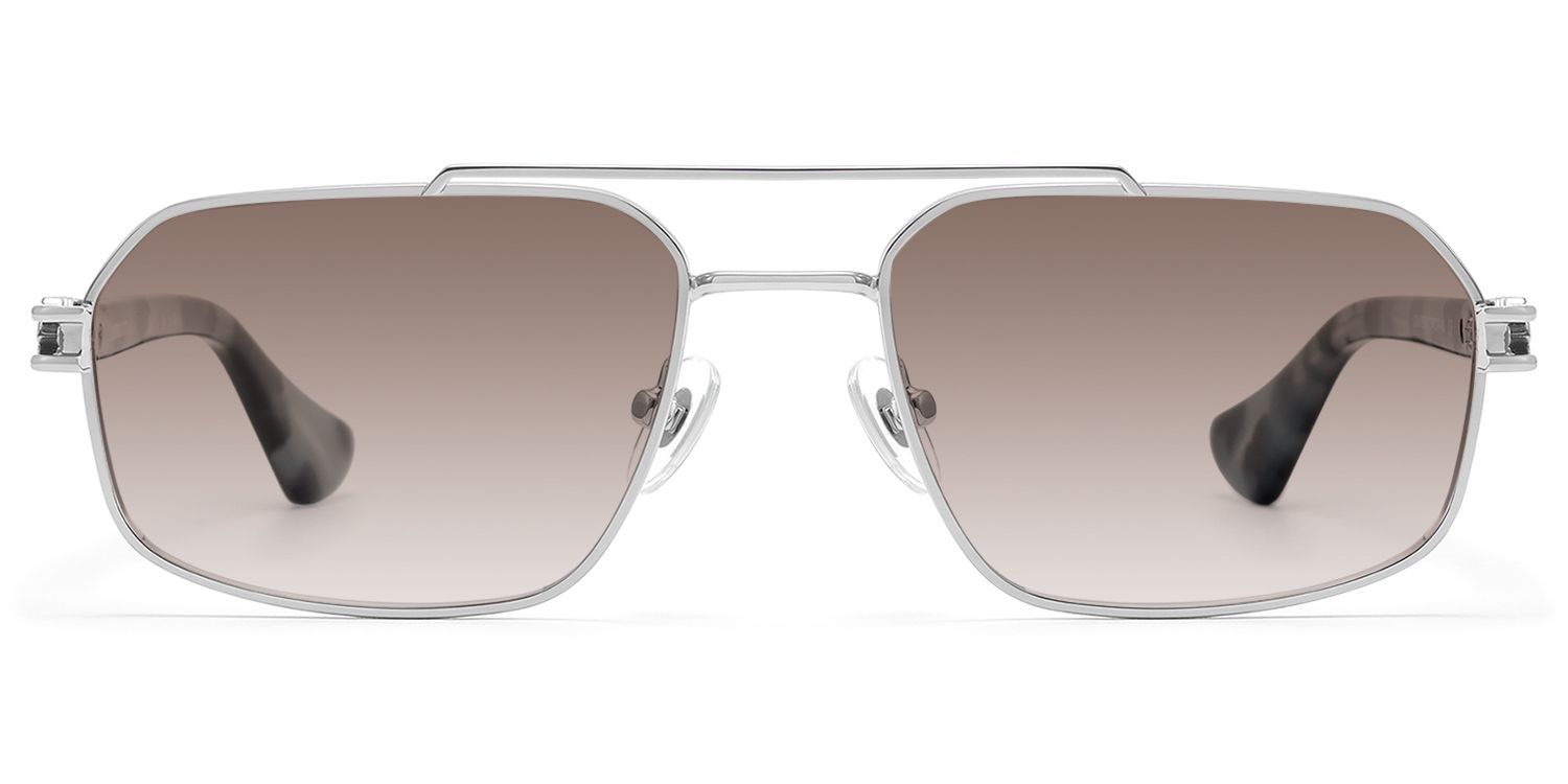 Lacey - Gradient Aviator Silver Sunglasses | Vooglam Product Details 1