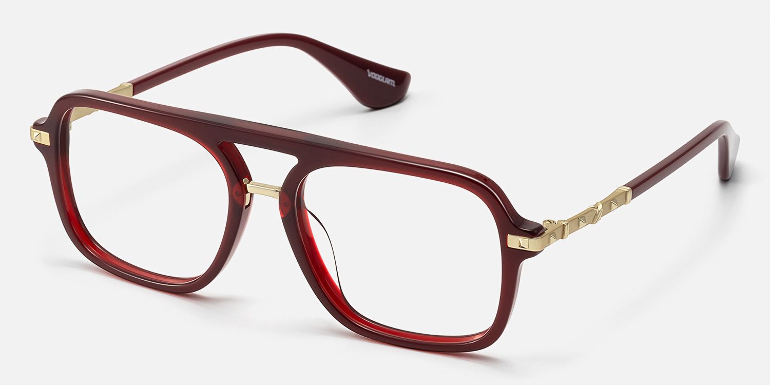 Marfa - Timeless Red Aviator Eyeglasses | Vooglam Front View
