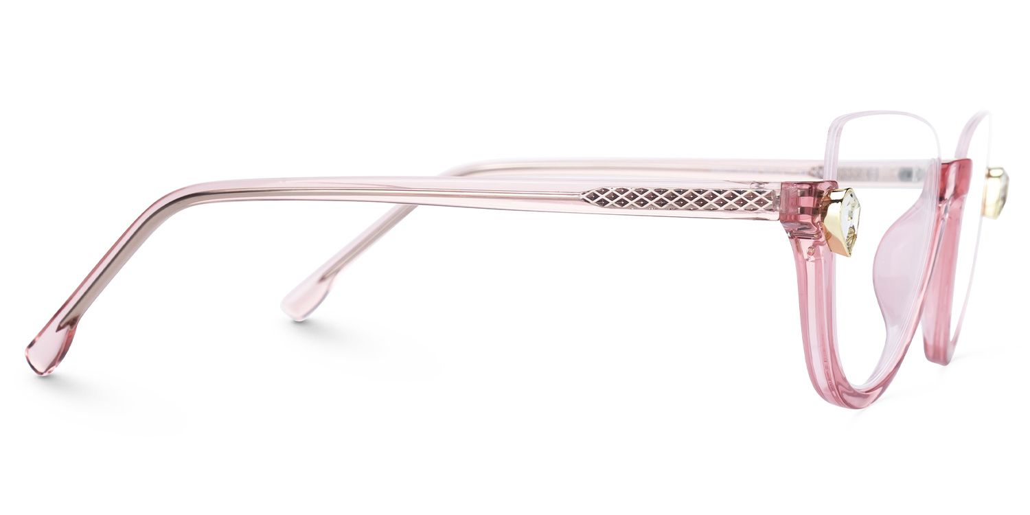 Sylvia Trendy Light Pink Cat Eye Glasses for Women | Vooglam 4