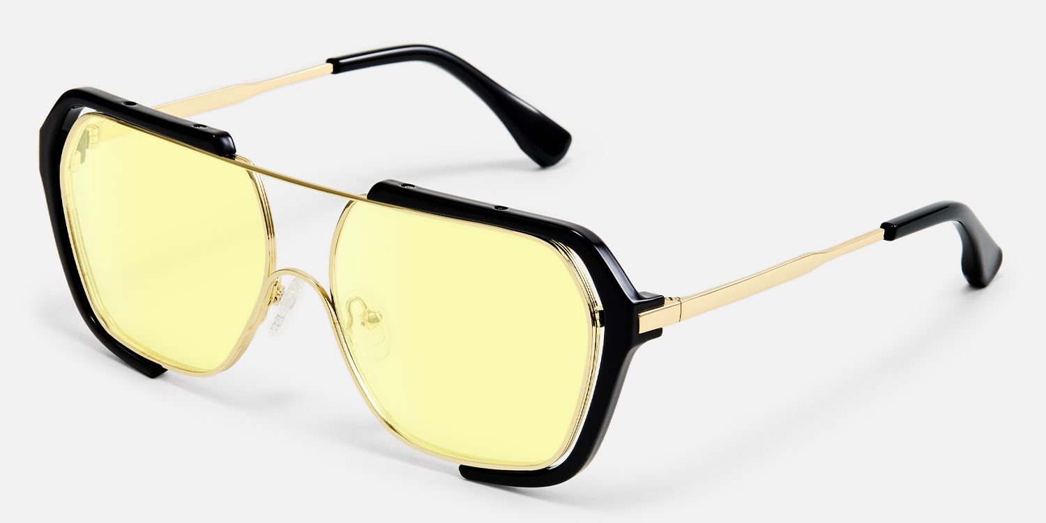 Porsha - Aviator Black Sunglasses| Vooglam Front View
