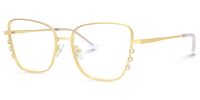 Hallam - Square Gold Eyeglasses | Vooglam Front View