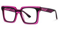 Fenicia - Square Black/Pink Eyeglasses | Vooglam Front View