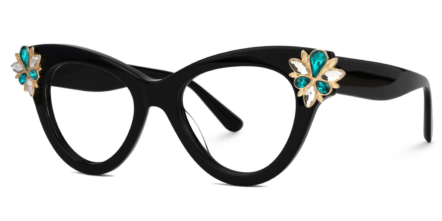 Farai - Cat Eye Black Eyeglasses | Vooglam Front View
