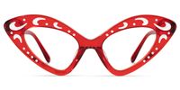 Keyshawn - Cat Eye Red Eyeglasses | Vooglam Angle View