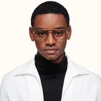 Navigator - Aviator Tortoise Eyeglasses | Vooglam On Model 1