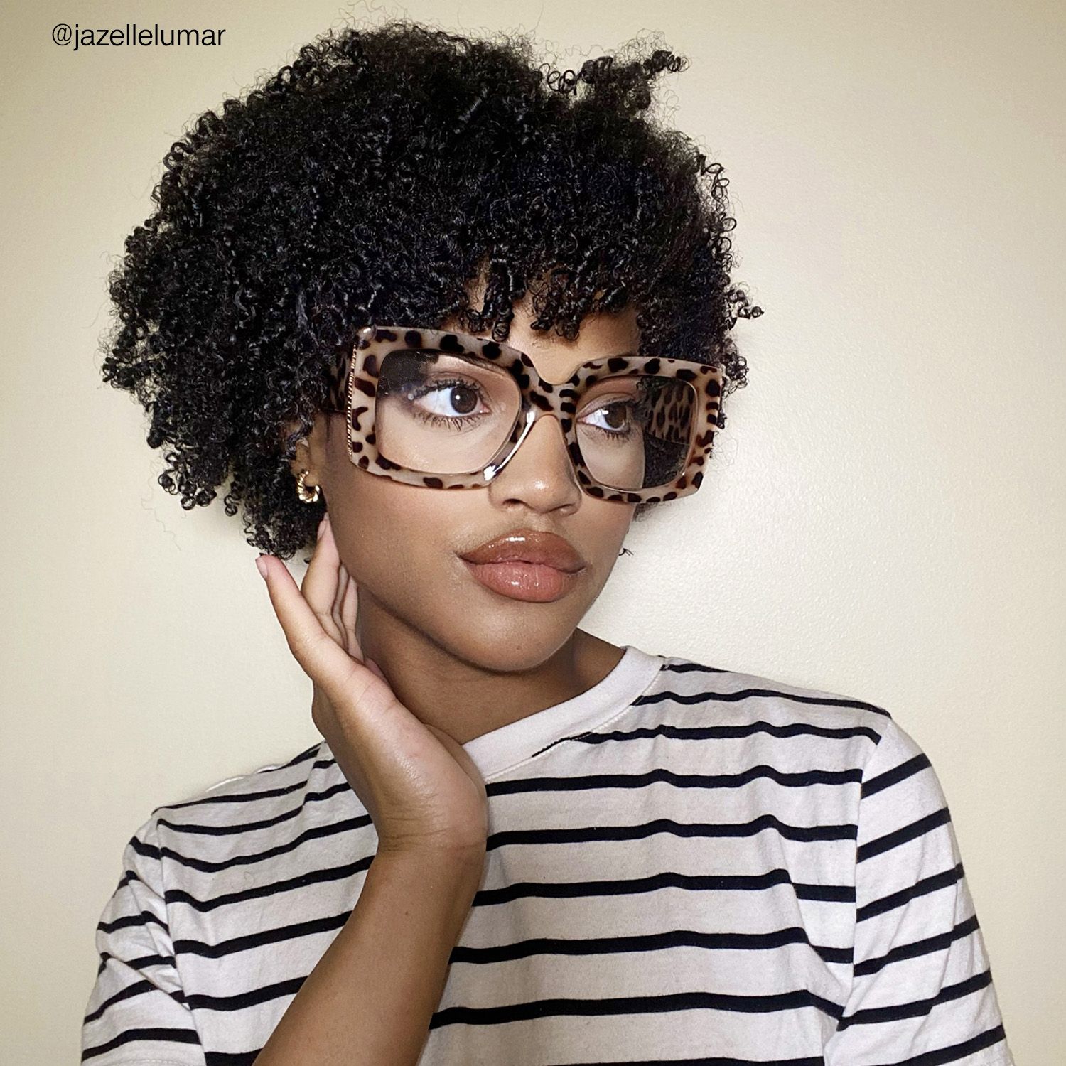 Sunglasses Fashionable Large Square Brown Leopard Black Frame Leopard-Print Grandpa Oversized Butterfly Tinted Sunglasses  main image 2