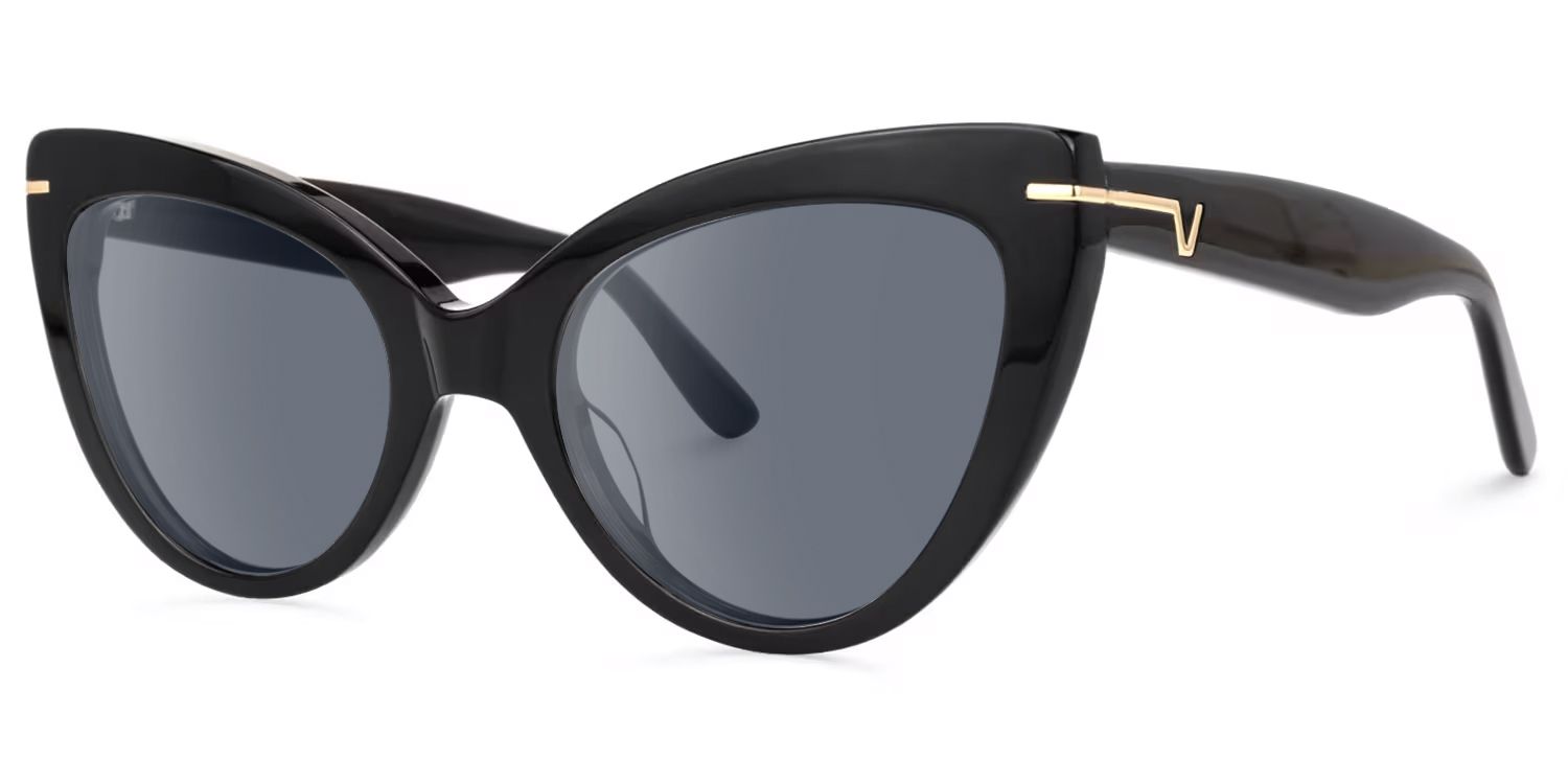 Veromca - Black Cat Eye Sunglasses | Vooglam Front View