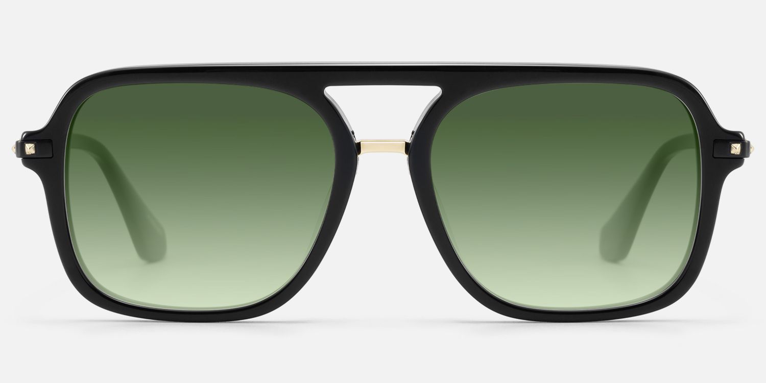 Marfa - Black Acetate Yellow Sunglasses | Vooglam Angle View