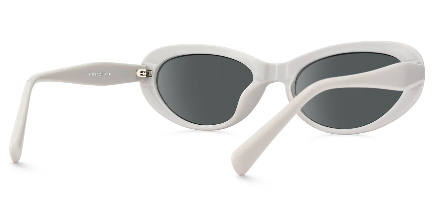 Phantom - Oval White Sunglasses