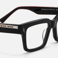 Razor - Rectangle Black Eyeglasses | Vooglam Design Details